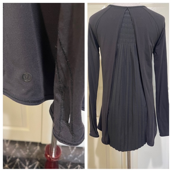LULULEMON Accordian Pleated Back Long sleeve Thumb HolesTop - Picture 4 of 5